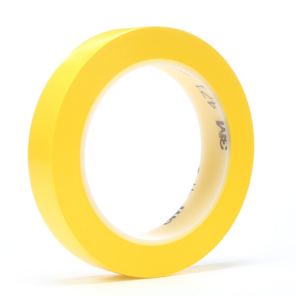 Vinyl Tape, 5.2 Mil, 1"x36 yds., Yellow, PK36
